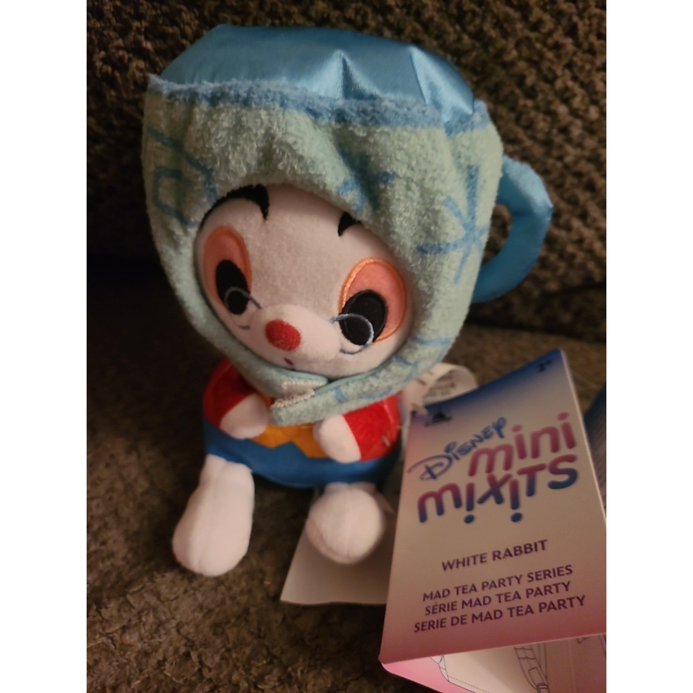 Disney Mini Mix-its White Rabbit Plush Mad Tea Party Alice in Wonderland Hat NWT
